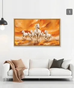 Seven Horse Horizontal Canvas Painting
