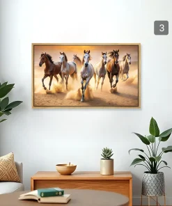 Seven Horse Horizontal Canvas Painting