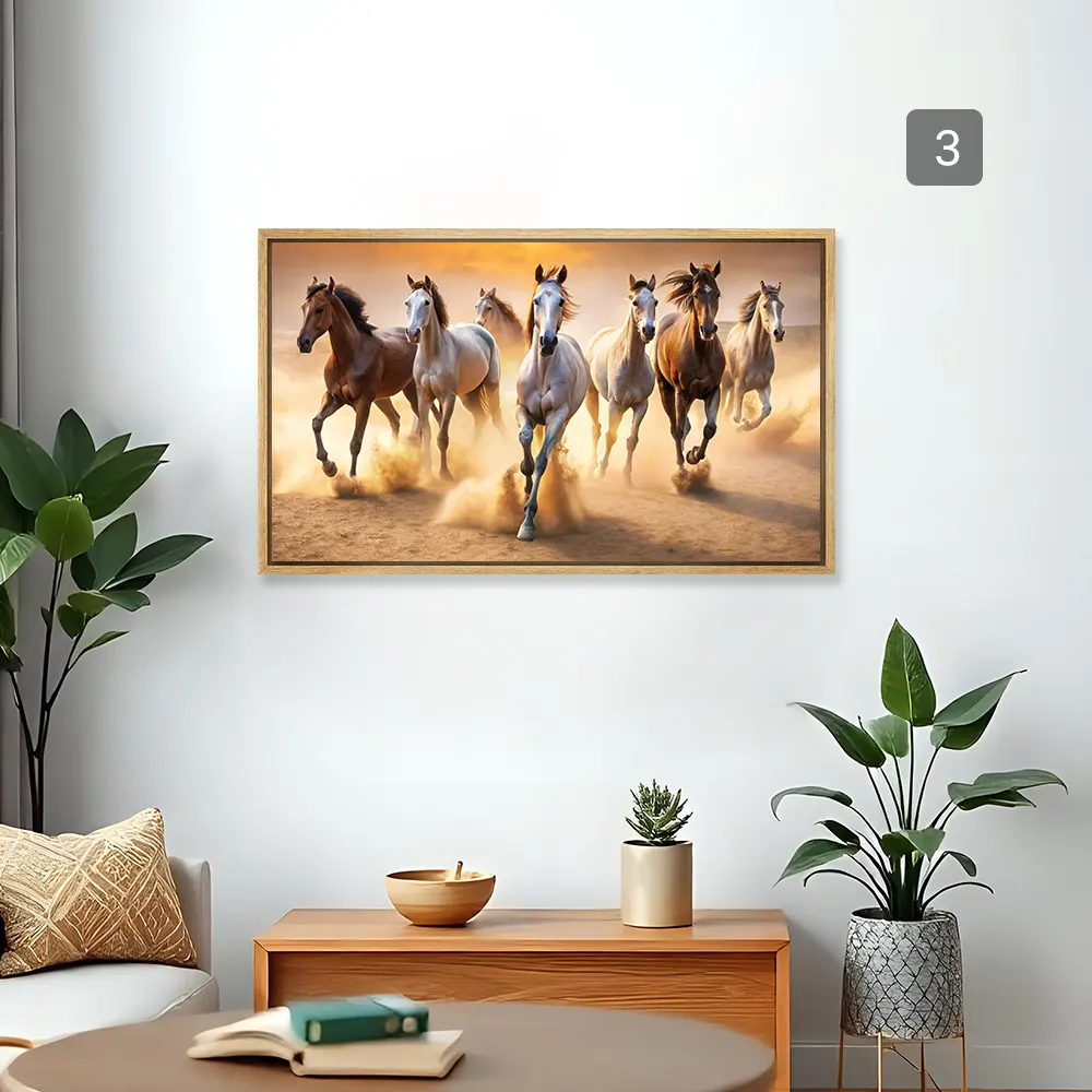 Seven Horse Horizontal Canvas Painting Seven Horse Horizontal Canvas Painting