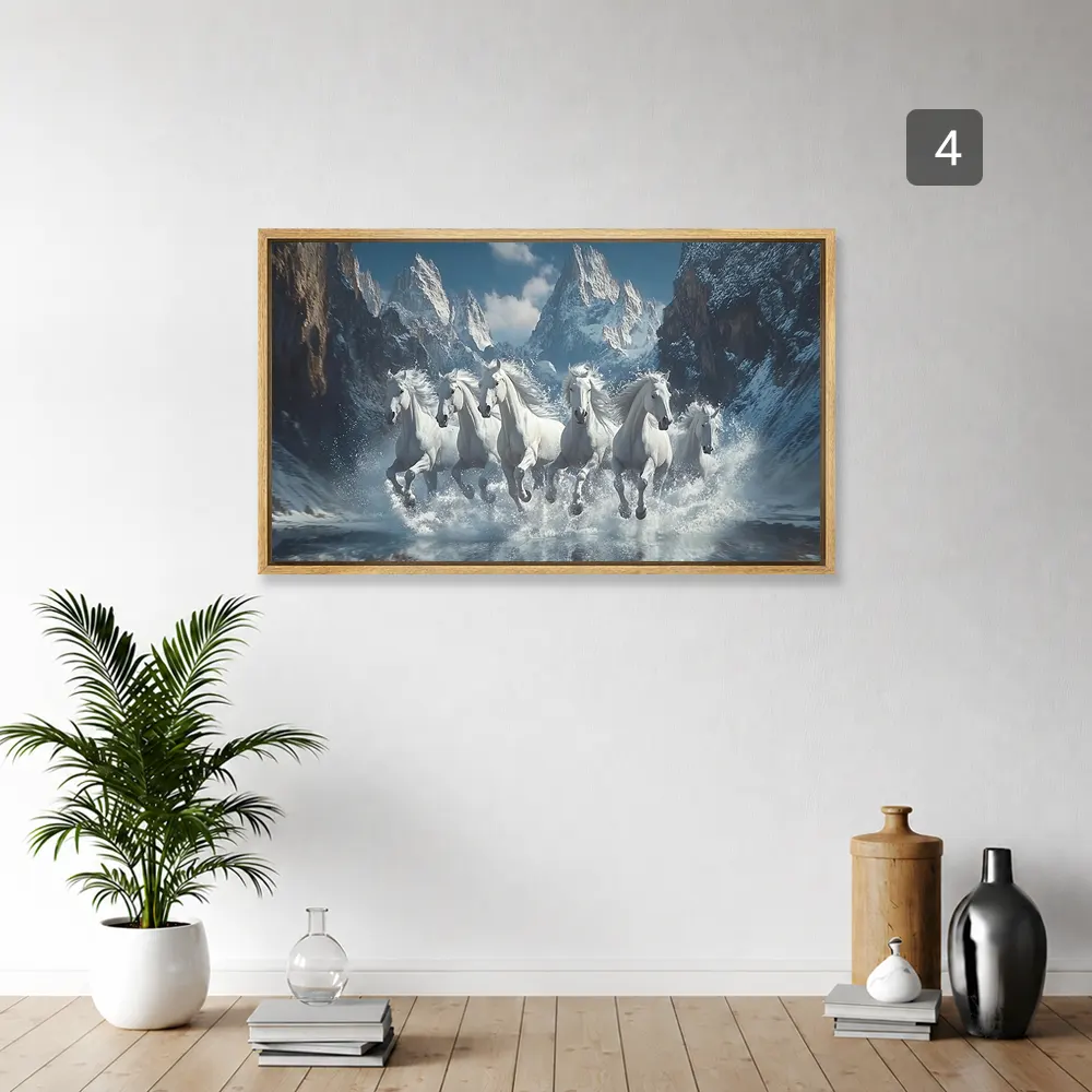 Seven Horse Horizontal Canvas Painting Seven Horse Horizontal Canvas Painting