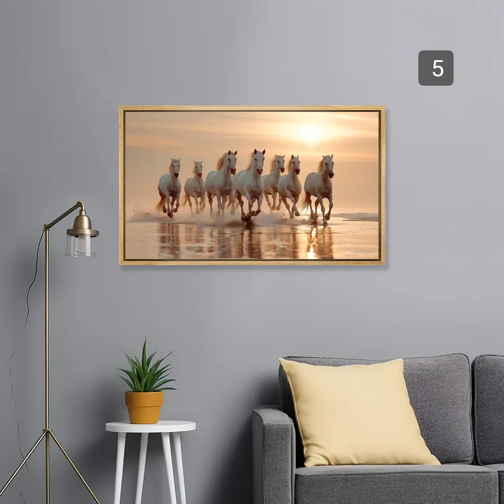 Seven Horse Horizontal Canvas Painting Seven Horse Horizontal Canvas Painting